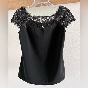 ST.John Black Top with Lace Size M